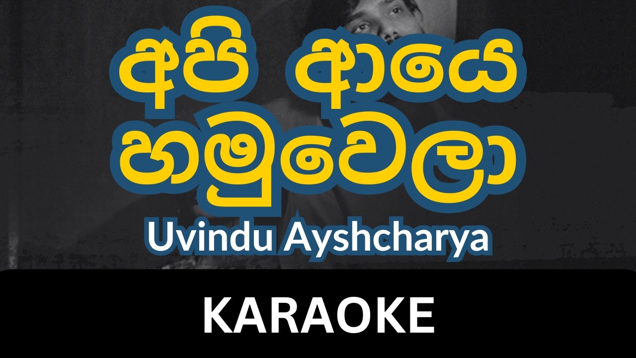 Api Aye Hamuwela Karaoke | Without Voice | Uvindu Ayshcharya | DILU ...