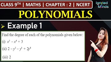 Class 9th Maths Chapter 2 | Example 1 | Polynomials | NCERT
