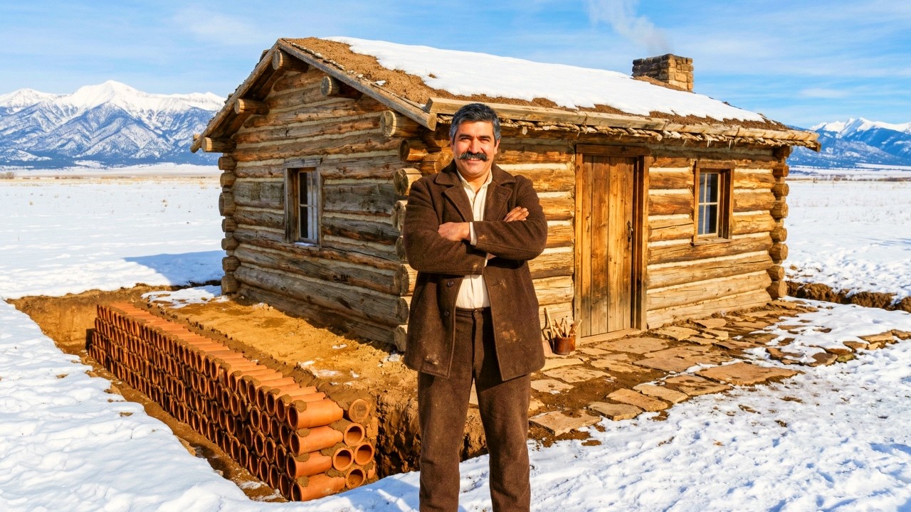 He Dug a Trench Around His Cabin and Filled It With Clay Pipes — The Trapped Air Stopped Cold Dead
