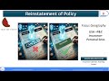P&C insurance - Reinstatement process