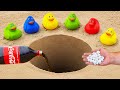 Experiment: Rubber Ducks vs Coca Cola and Mentos Underground