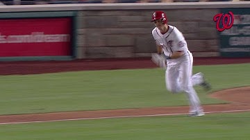 ATL@WSH: Turner singles to record his first ML hit