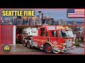 [Seattle] Fire Engine 8 & Ladder 6 Responding + On Scene!