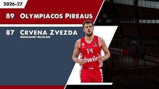 VEZENKOV & FOURNIER CLUTCH LATE! 🔥 Olympiacos vs Crvena Zvezda 89-87 | Preseason Thriller Highlights screenshot 5