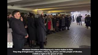 Ukrainian Christians worshipping at a metro station in Kiev. #ukraine  #russia #christian