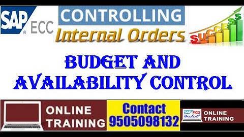 SAP CO||Internal Orders|| Budget and Availability Control|| End to End Configuration.