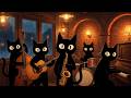 Warm Vintage Jazz Cats on a Rainy Night | Relaxing Baritone & Upright Bass for Working Hours