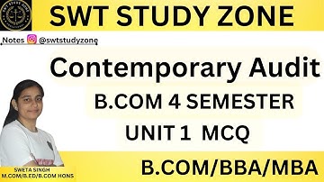 Contemporary audit || Unit 1|| B.com || semester 4 || MCQ QUESTION || @LucknowLearning