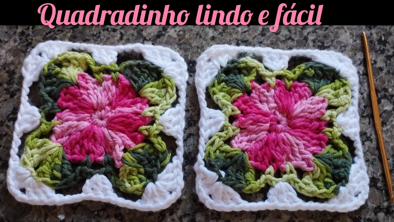 Como fazer quadradinho/ Square de crochê fácil passo a passo