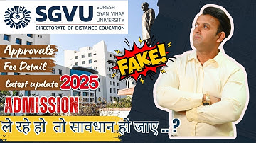 Is Suresh Gyan Vihar University Distance Education valid? Approval | Fess  | GOVT. JOB ? VALID
