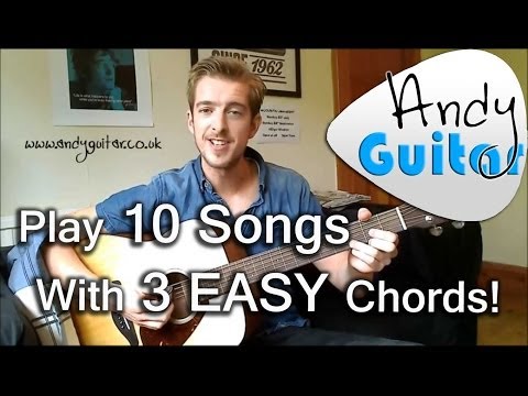 Play TEN guitar songs with three EASY chords  Beginners guitar lesson