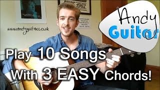 Video thumbnail of "Play TEN guitar songs with three EASY chords | Beginners guitar lesson"