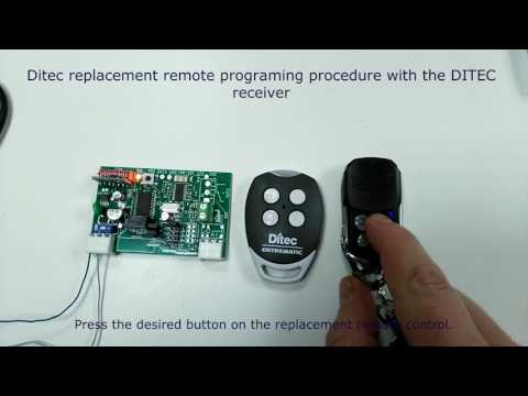 Ditec replacement remote programming procedure with Ditec receiver