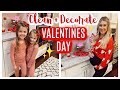 CLEAN, DECORATE, BAKE + CRAFTS | VALENTINES DAY DECOR | DECORATE WITH ME | Tara Henderson