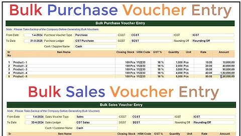 (Buy TDL Source Code Only Rs 450) Bulk Purchase Sales Voucher Entry in Tally Prime 6.0 Updated