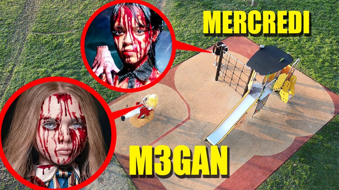 SI VOUS VOYEZ MERCREDI ADDAMS ET LA POUPÉE M3GAN MAUDITE DANS UN PARC DE JEUX, COUREZ !!