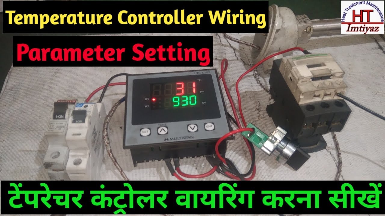 Multispan UTC 1202 temperature controller connection and parameter