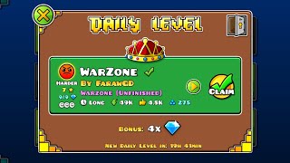 Geometry Dash 2.2 - WarZone by FarawGD (Harder 7 ⭐) (User Coins: 3/3)