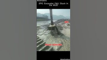 EPIC Excavator FAIL! Stuck in the MUD! 😱🚧 #excavatorfail #constructionlife