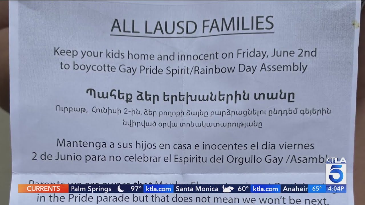 Elementary school parents protest Pride event