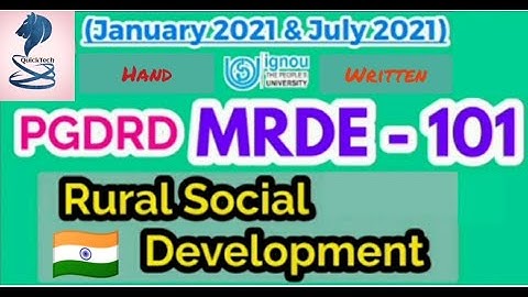 MRDE 101 Solved Assignment 2021 | IGNOU Rural Social Development | January 2021 / July 2021 Assign
