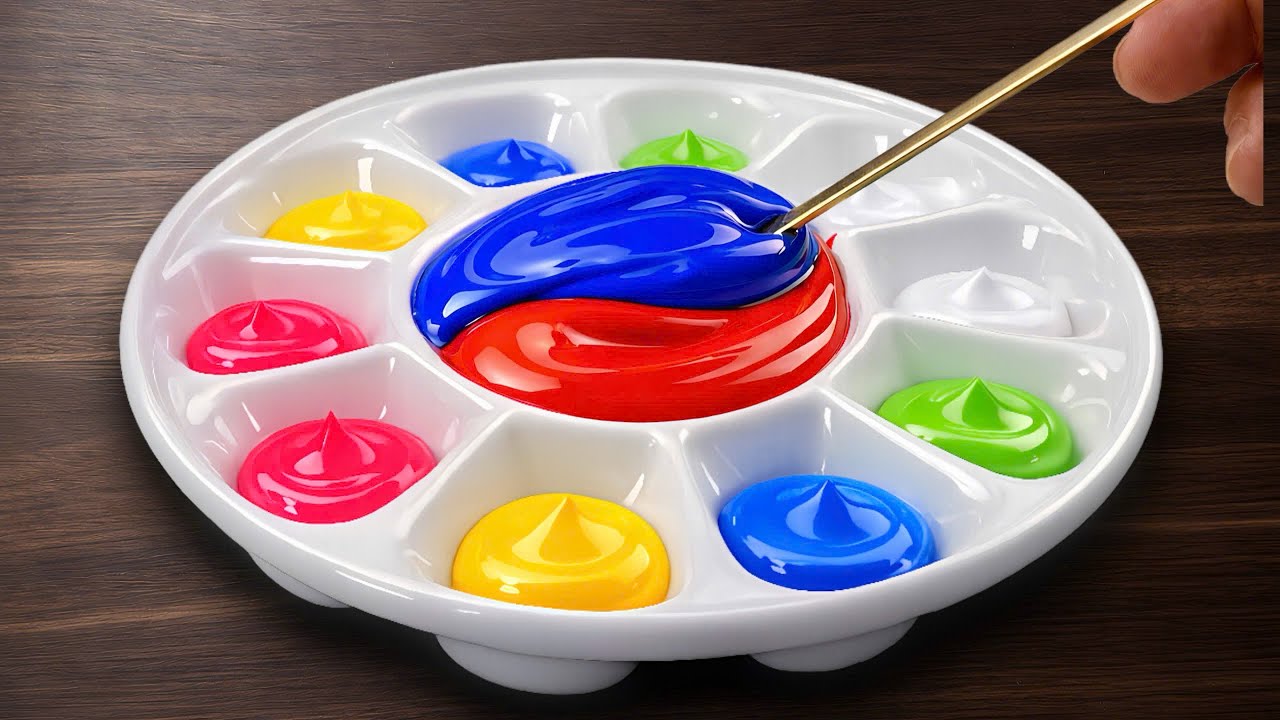 How To Create 12 New Colors From Red VS Blue - Primary Color Mixing ...