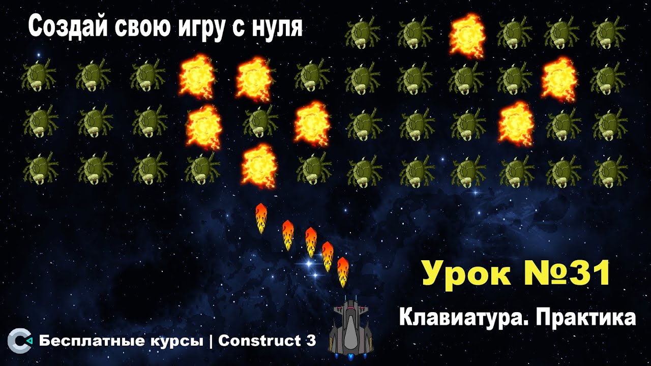 Плагин клавиатура. Часть 2. Практика | Урок №31 | Курс по Construct 3 | Разработка игр