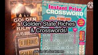 Golden State Riches & Crosswords! $40 in CA Scratchers