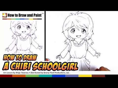 How to Draw an Anime / Chibi Girl in a School Skirt and Buns Easy Step by  Step Drawing Tutorial for Kids - How to Draw Step by Step Drawing Tutorials