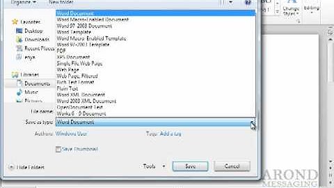 Using Word 2010 - Save a Document to Word 97--2003 Format