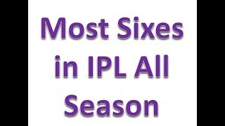 Most Sixes in ipl all season