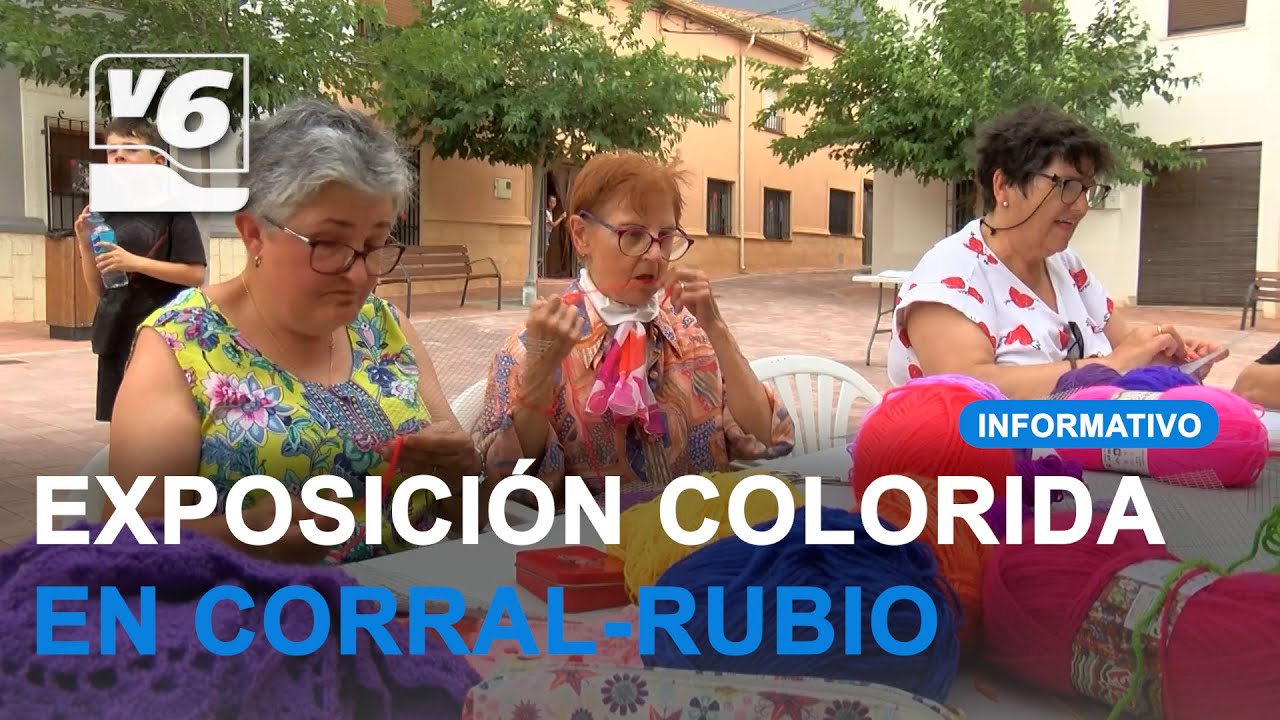 Vecinas de Corral-Rubio decoran su plaza con obras de arte