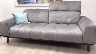 Natuzzi Editions Autentico C141 Grey Fabric Sofas Designer Italian Fashionable Modern Retro Vintage