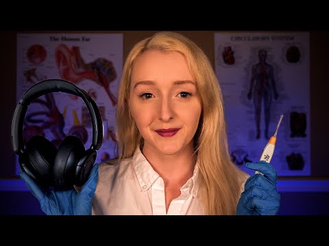ASMR Detailed Ear Cleaning & Hearing Test | Medical