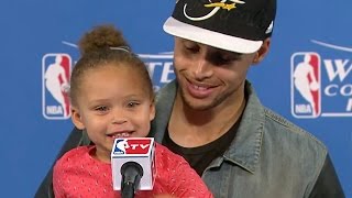 Stephen Curry's Daughter Riley Steals the Show Again at Press Conference