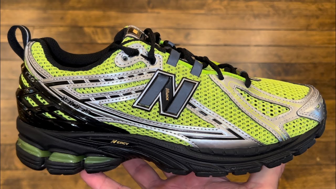 New Balance 1906R Volt Green Black Silver Shoes - YouTube