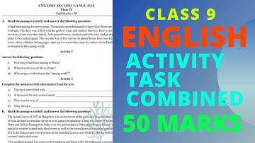Class 9 Activity Task English। 50 Marks। English। Activity Task for Class IX English। Full Marks 50।