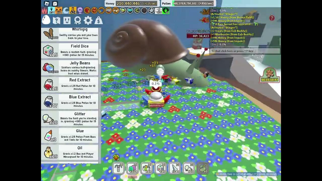 Killing the Stump Snail Bee Swarm Simulator YouTube