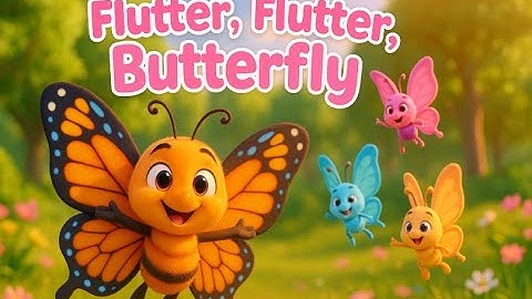 Flutter, Flutter, Butterfly|Nursery rhymes for kids|#kidscartoonvideos #kidslearningvideo #rhymes
