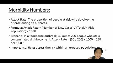 Measures in Epidemiology (Morbidity & Mortality)