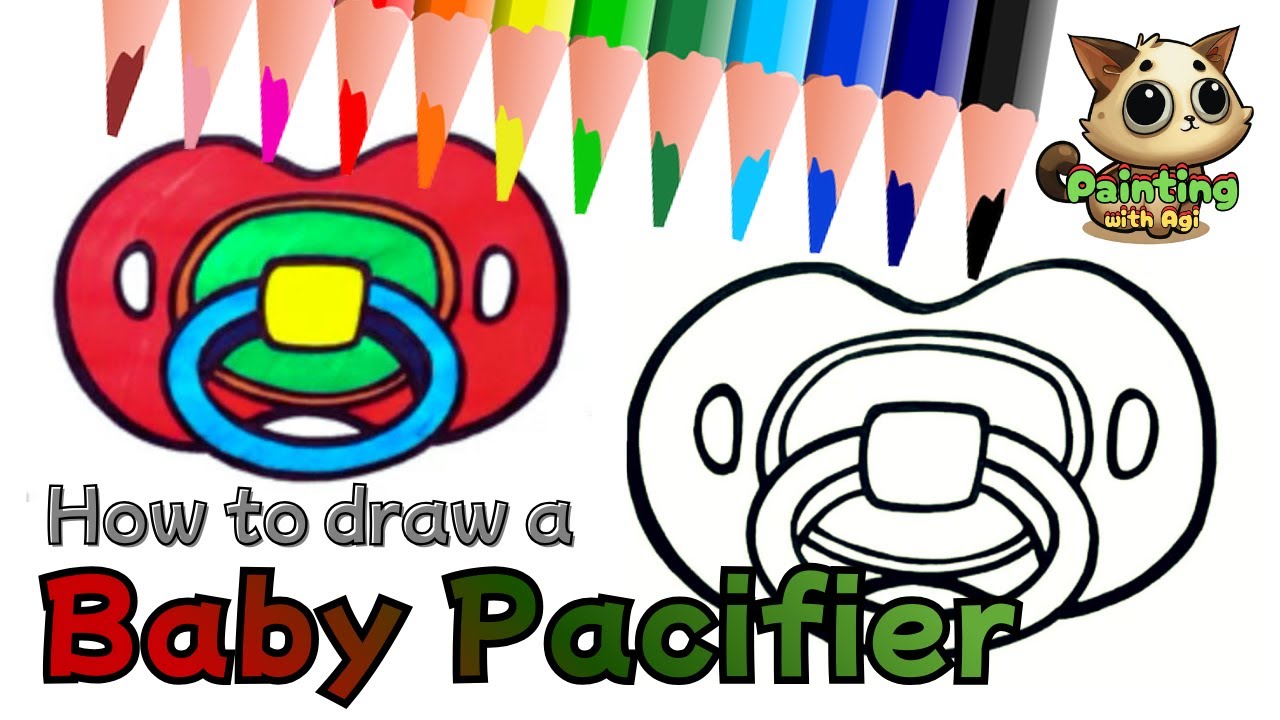 Pacify Drawing How to draw a baby pacifier easy drawing for children | Painting with ...