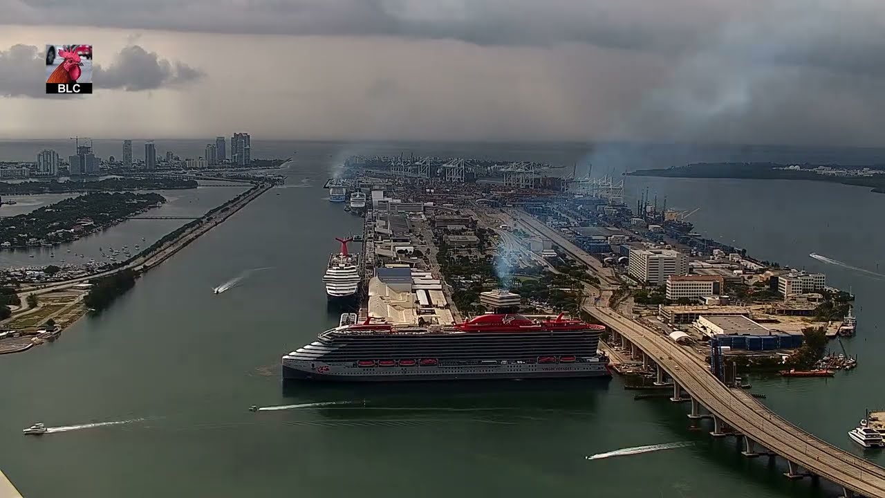 Time-lapse Port Miami Cruise Ships May 26 2023