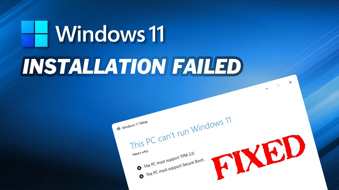 windows 11 installation has failed