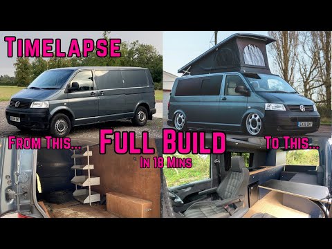 DIY Camper Van Conversion Full Build Timelapse VW T5 Transporter
