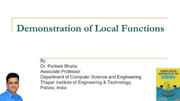Demonstration of Local Functions | PL/SQL | Parteek Bhatia | Simplified Approach to DBMS