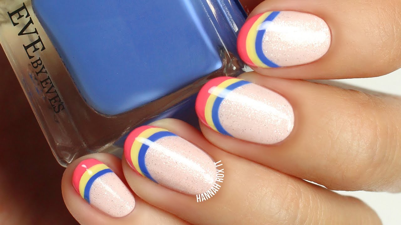 10. Rainbow French Tips with Polka Dots - wide 9