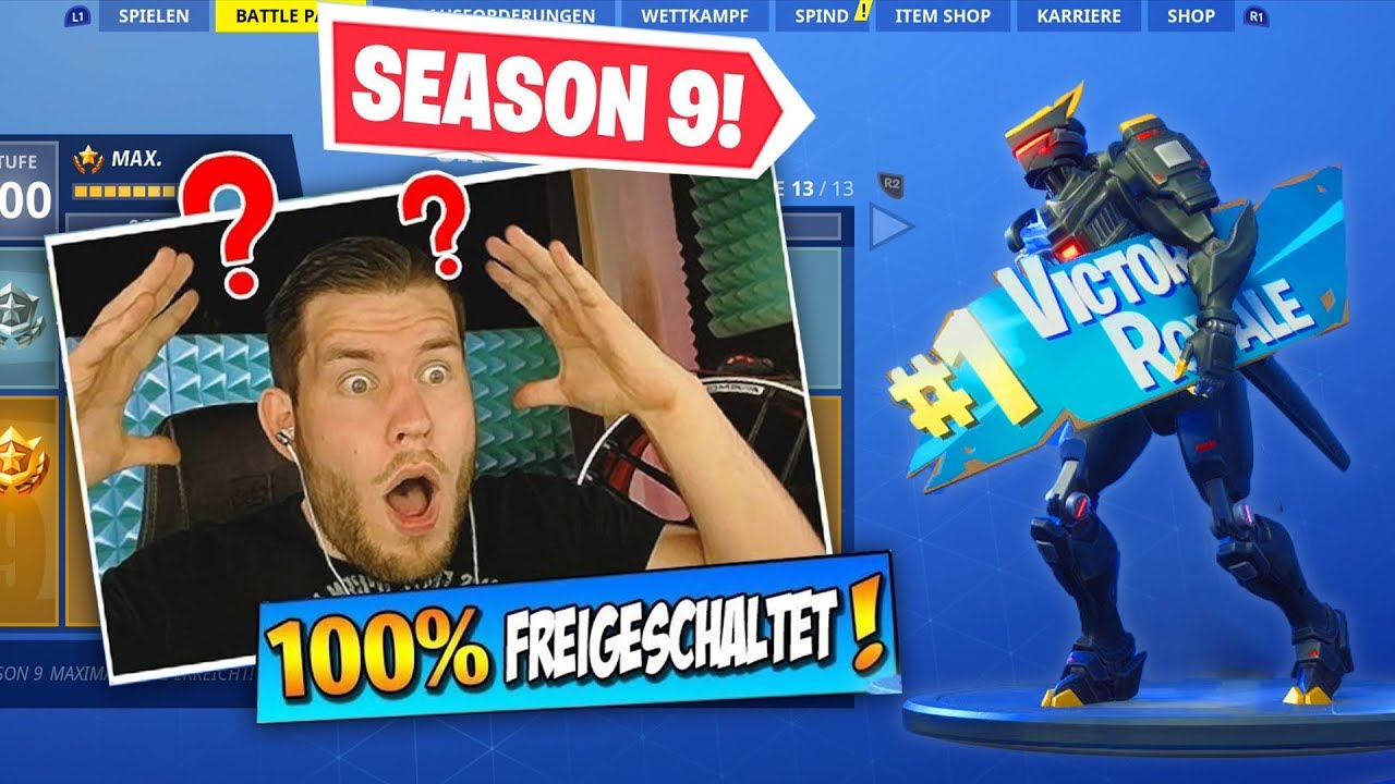 Neuer Season 9 Battle Pass In Fortnite 100 Freigeschaltet Youtube