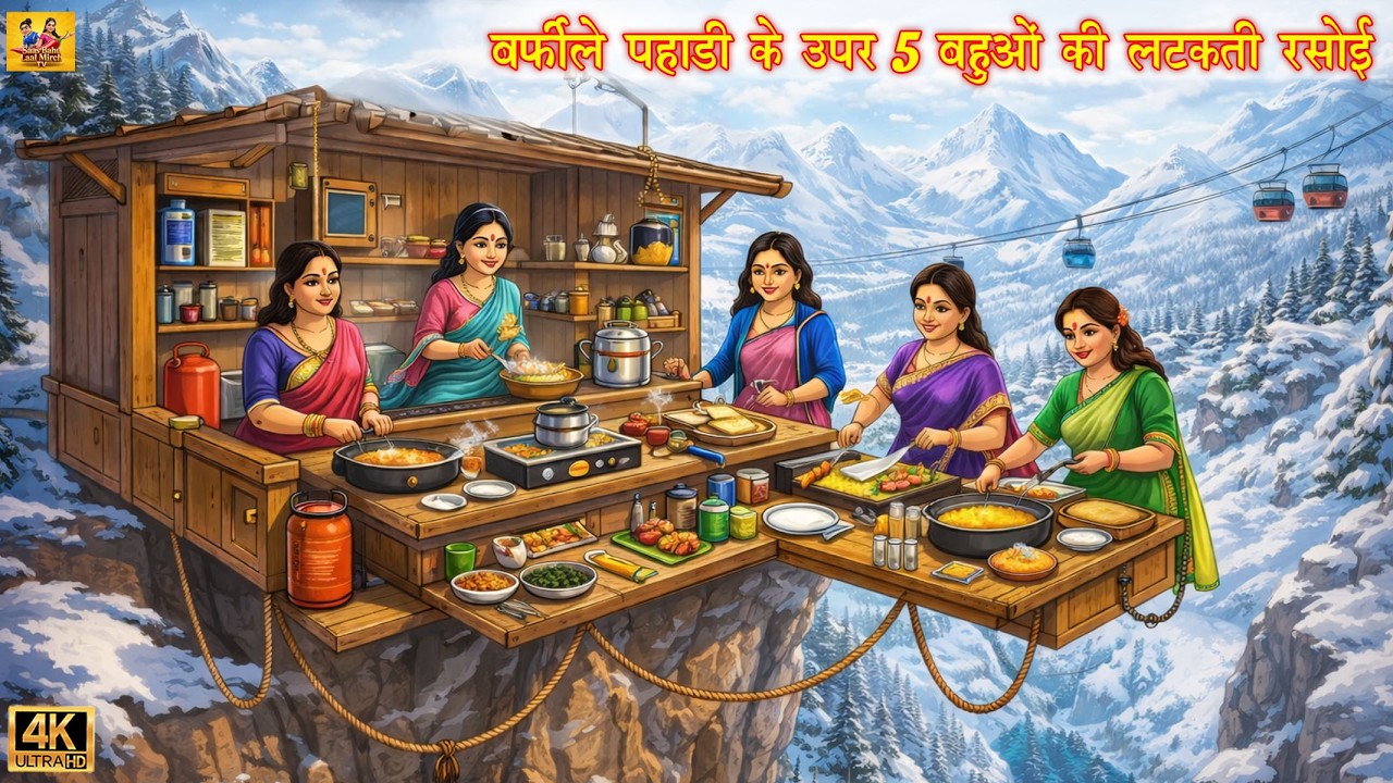 बर्फीले पहाड़ी के ऊपर 5 बहुओ की लटकती रसोई | hindi stories | hindi kahani | kahani | moral stories