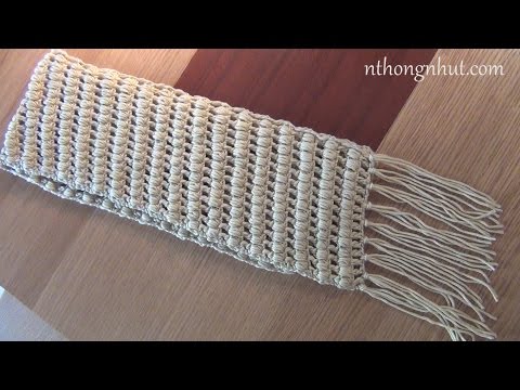 How to Crochet scarf tutorial (Engsub) I Móc khăn choàng len họa tiết mũi hạt lúa | Foci