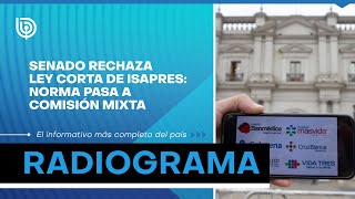 Senado rechaza Ley Corta de Isapres: norma pasa a comisión mixta